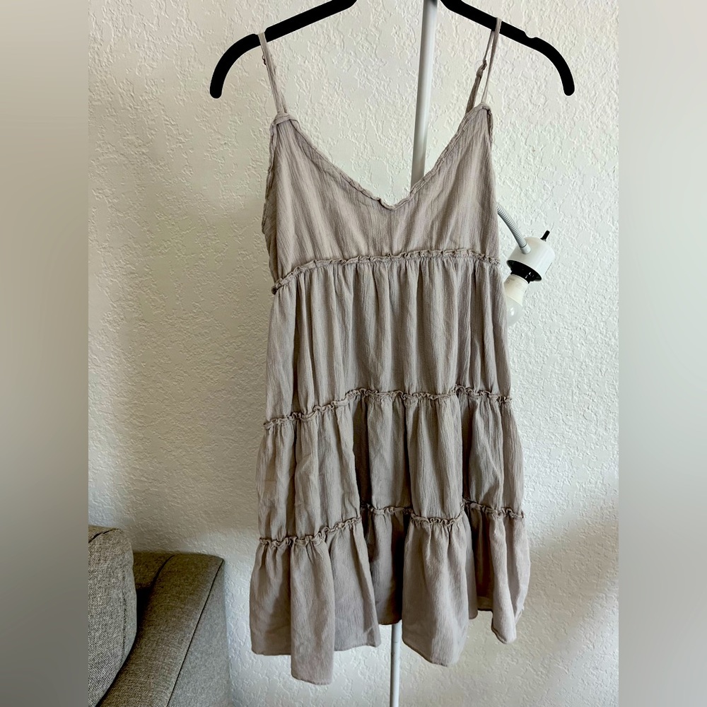 Gray cover up dress.